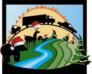 Happy holidays from the I-90 Wildlife Bridges Coalition! Graphic designed by Beans n' Rice Creative Studios.